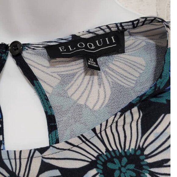 Eloquii Floral Print Sheath Dress Summer Cutout Back Size 22 - Picture 4 of 4